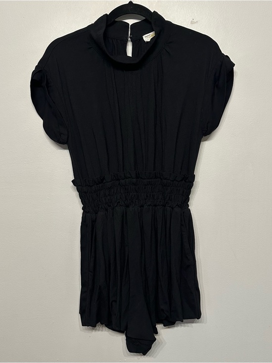 Maeve Anthropologie Bloomer High Neck Romper Black MP - Picture 5 of 10